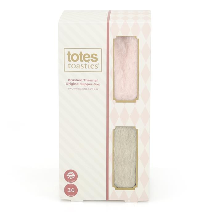 totes toasties® Ladies Thermal Brushed Original Slipper Socks (Twin Pack) Pink / Sage Extra Image 6